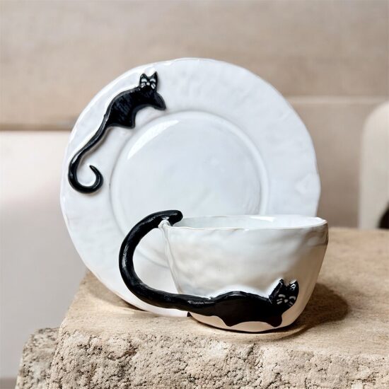 Puodelis su lėkštute „Juodasis katinas"